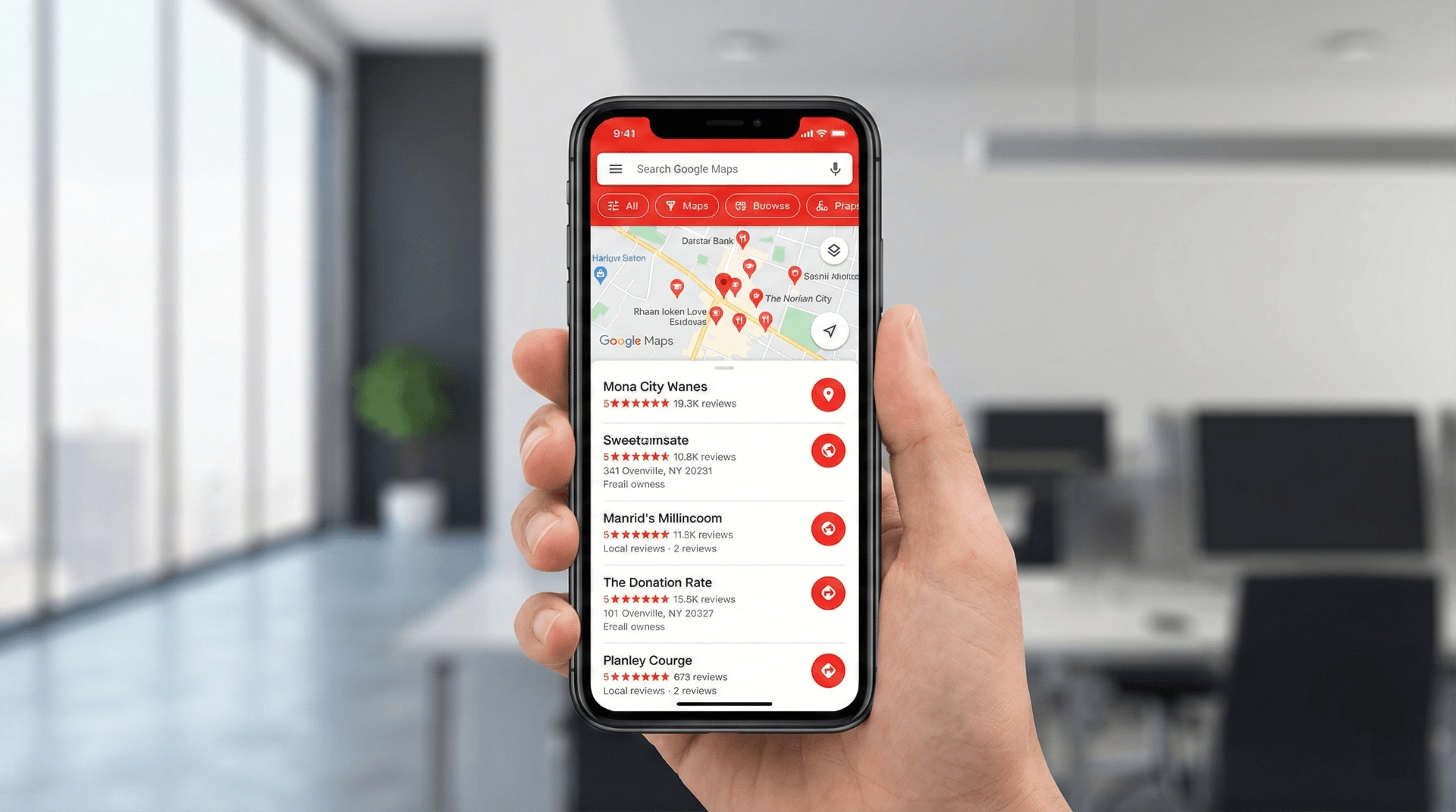 Customer finding business on Google Maps